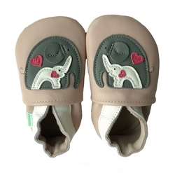 Hopi Hop BAREFOOT kožené capáčky MÁMA a SLůNĚ, vel. S, M, L, XL, XXL ( 0-3 roky)