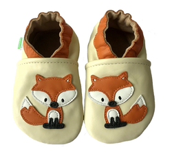 Hopi Hop BAREFOOT kožené capáčky LIŠKA, vel. S, M, L, XL, XXL ( 0-3 roky) 