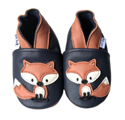 Hopi Hop NEW kožené capáčky, Liška navy, vel. S, M, L, XL (0-24 měsíců) 