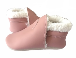 Hopi Hop new kožené capáčky, Zimní růžové, vel. M,  L, XL (6-24 m)