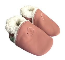 Hopi Hop new kožené capáčky, Zimní růžové, vel. M,  L, XL (6-24 m)