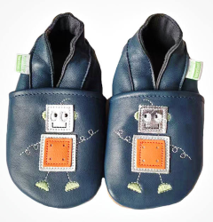 Hopi Hop BAREFOOT kožené capáčky ROBOTEK Emil, vel. S, M, L, XL, XXL  ( 0-3 roky)