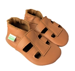 Hopi Hop BAREFOOT kožené capáčky Sandálky Koňakové vel. M, L, XL ( 6 - 24 m)