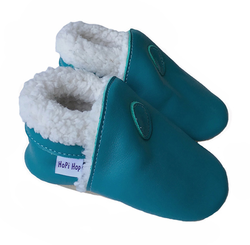Hopi Hop new kožené capáčky, Zimní šedé, vel. M,  L, XL (6-24 m) - kopie
