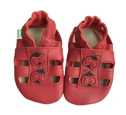 Hopi Hop BAREFOOT kožené capáčky Sandálky Červené, vel. M, L, XL  ( 6 - 24 m)
